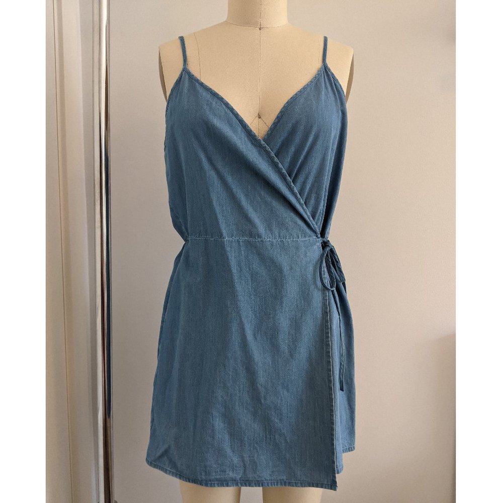 BCBGeneration Chambray Wrap Romper Size S